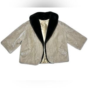 60’s Vintage Borgana Deluxe Faux Fur Coat Beige Cream Colored Fake Fur Coat